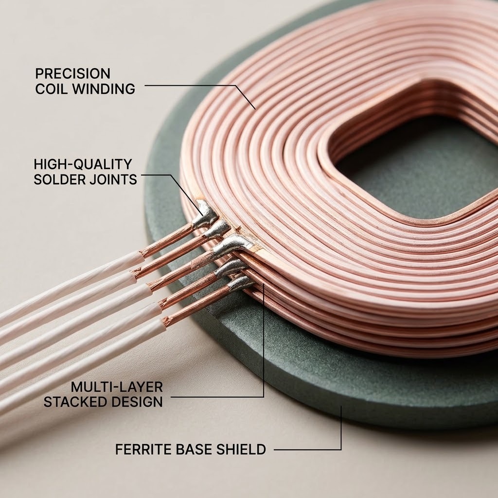 Customized High Power Qi-Compliant Wireless Charging Transmitter Coil with Litz Wire