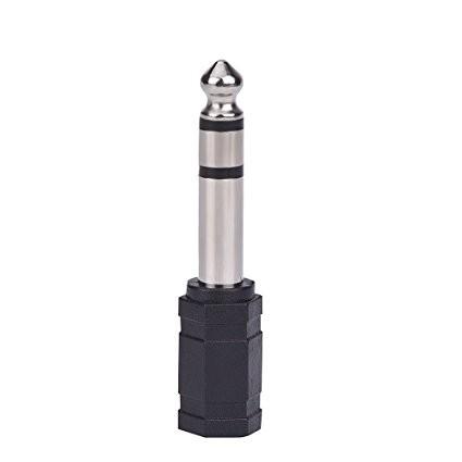 6.35 mm Audio Stereo Plug to 3.5 mm Stereo Headphone Jack Adapter