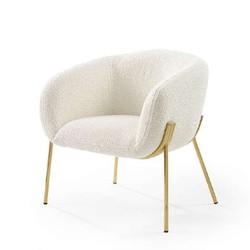 Soft Velvet Modern Single Seater Chair Anti Fading White Color