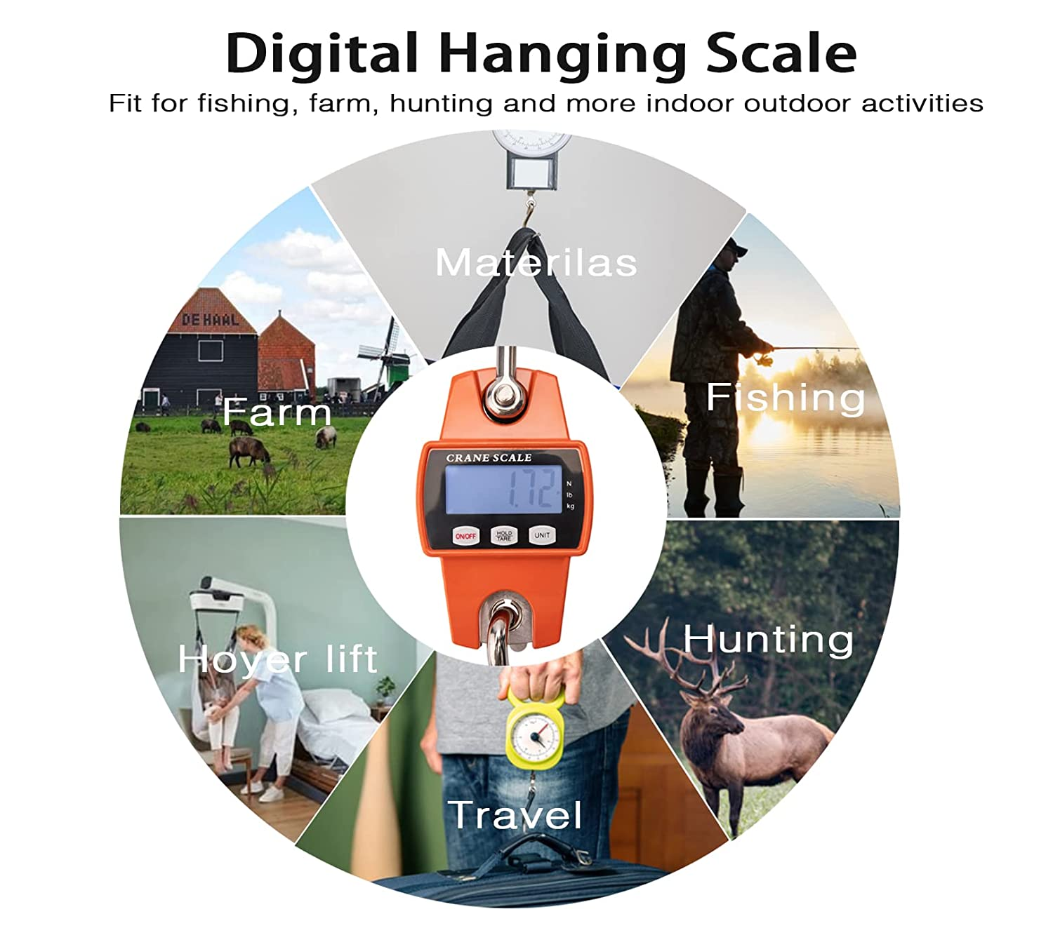 ODM Supported Electronic Crane Scale with 300kg Capacity and LCD Display for Heavy-Duty Weighing in Industrial Environments