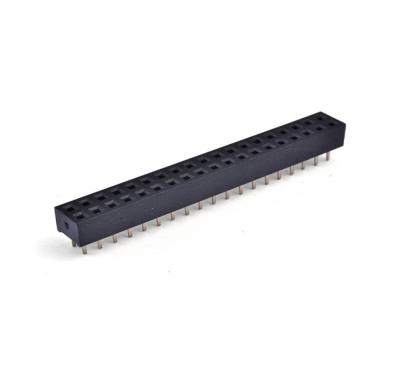 Dual 2*19 Pin Female Pin Header Connector 2.54mm DIP  PBT / PA6T / PA9T / LCP