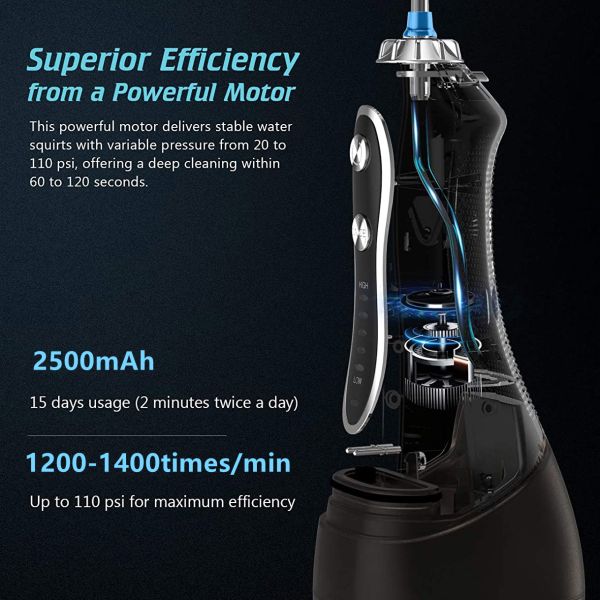 Вода Flosser Irrigator 5 режимов устная, 40-140PSI водоструйные зубы Flosser