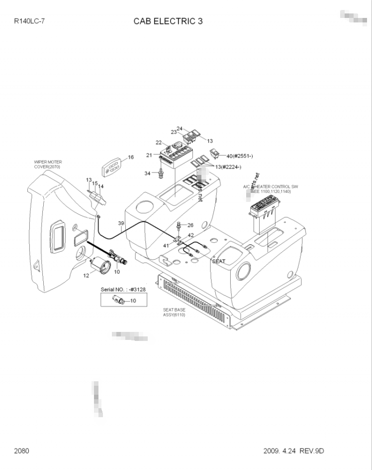 Montaje 21N8-20506 21N8-20503 21N8-20502 21N8-20504 21N8-20505 del INTERRUPTOR R160-7