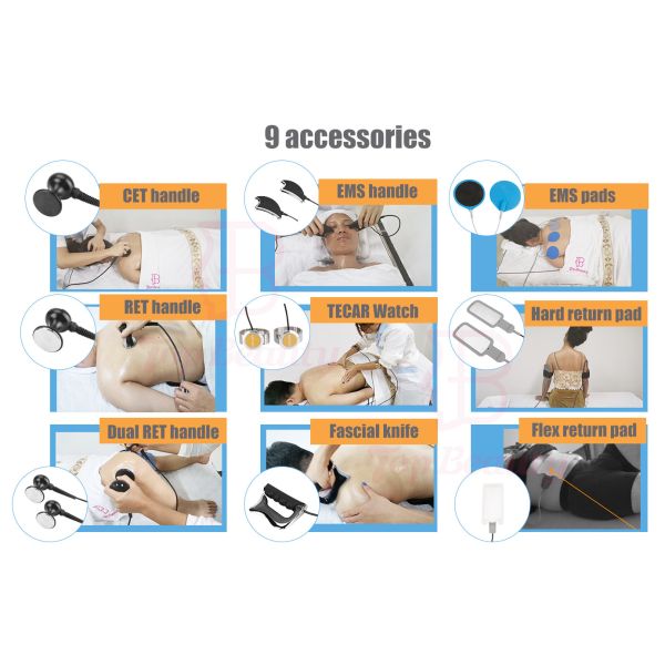 Испания 448Khz CET RET Tecar Физиотерапевтический аппарат Rf высокочастотная радиочастота Диатермия Pro Потеря веса Здравоохранение