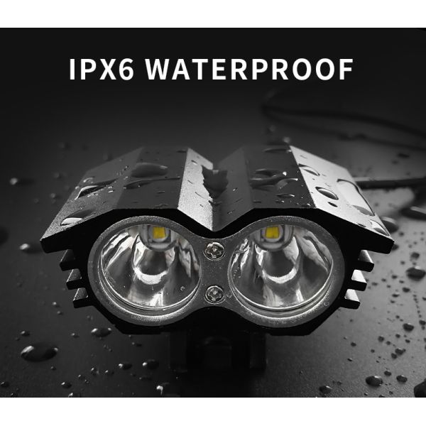 4 Modes LED Headlight For Bike , T6 LED 2000LM X2 M2 Rechargeable MTB Lights