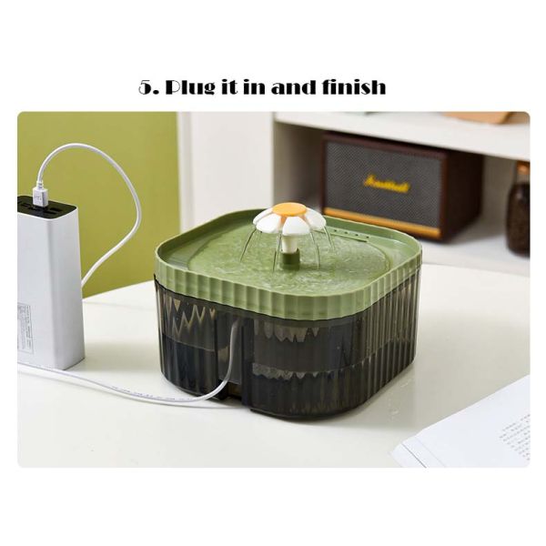 Rounded Flower Cat Smart Water Dispenser  for  Pets Hydration