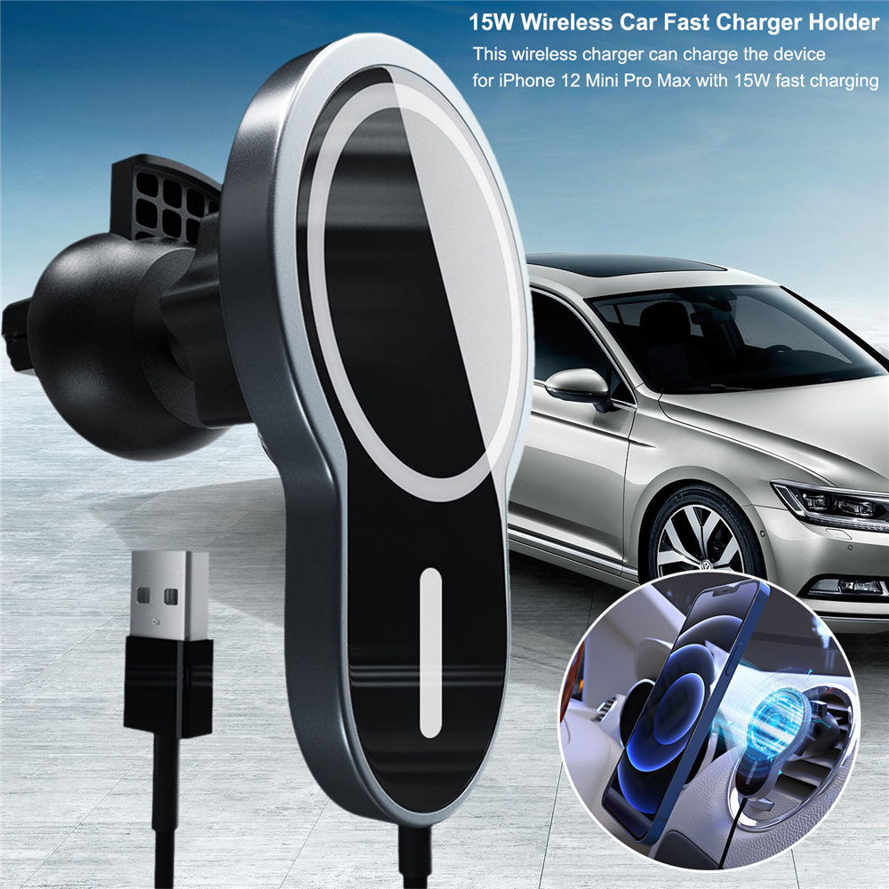 Aluminum 15w 9V2.22A Qi Magnetic Wireless Charger 8mm Distance