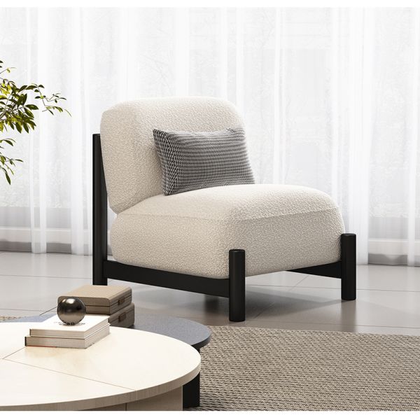 Wholesale Comfortable Modern Eco-Friendly Lamb Fleece Fabric Single Leisure Sofa Chair Set High-resilience Sponge for Bedroom