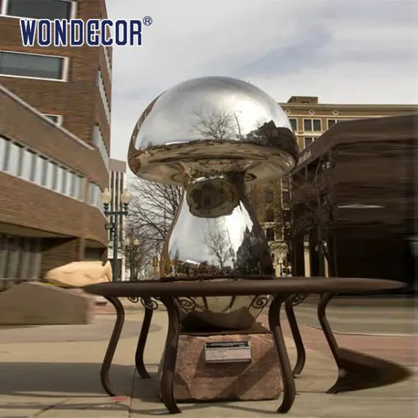 Украшение скульптуры 80cm гриба металла нержавеющей стали на открытом воздухе
