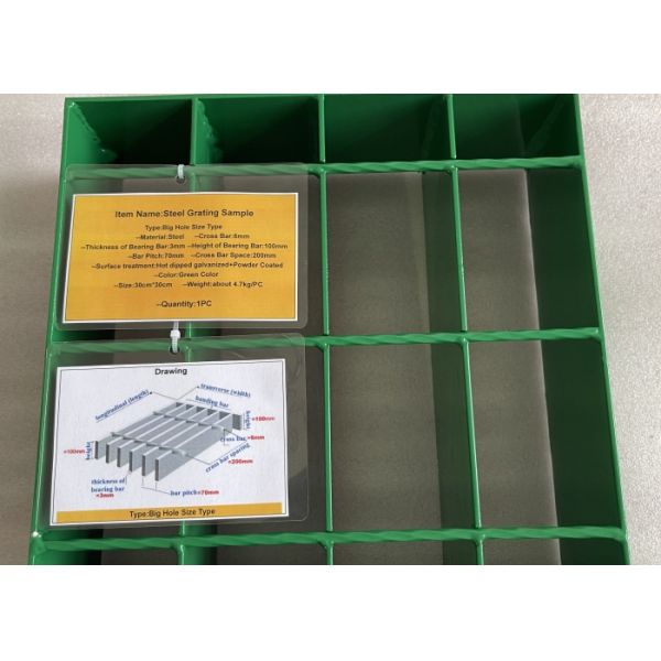 Green Steel Bar Grating 200mm x 70mm for Highway Protection