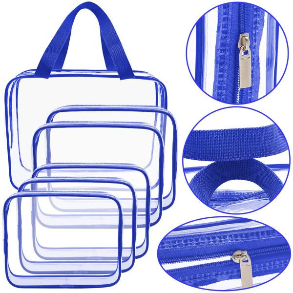 Multifunctional 6pcs Clear PVC Travel Luggage Pouch With Handle