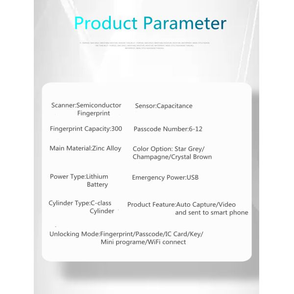 Fingerprint Push Pull Smart Door Lock