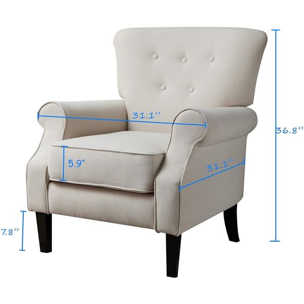 Sofa Mid Century Upholstered Arm Chair Single Sofa Modern Comfy Furniture