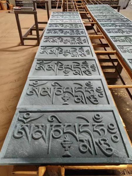Natural Blue Cnc Sandstone Carvings Hand Carved Sandstone Relief