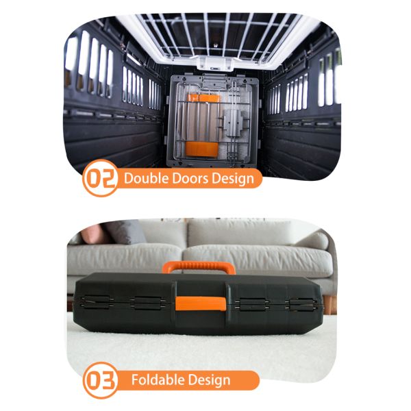 Клеть любимца складной пластиковой несущей полета перемещения любимца портативная путешествуя коробка клетки собаки