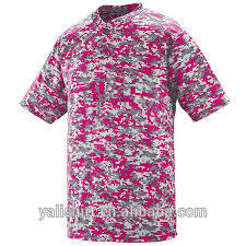 wholesale blank summer t-shirt dry fit soft high quality camo softball jersey