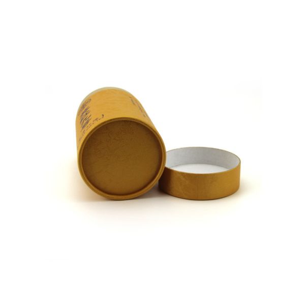 Luxury Gold Stamping Kraft Paper Tube Packaging For Tea / Gift
