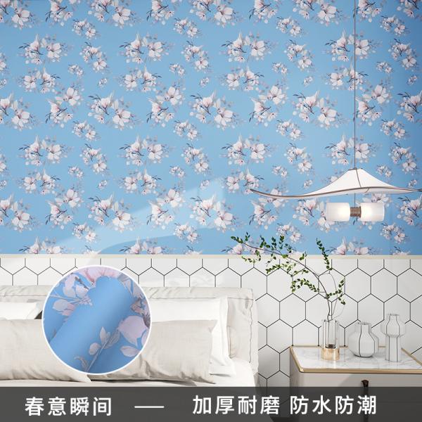 61cm/122cm Width Waterproof Peel Stick Vinyl 3D Wall Paper Roll Natural Flower Mural Wallpaper Sticker for Home Decoration