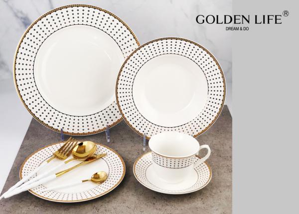 Porcelain 20-pc Dinnerware Set ' Clovers ' For 4, New Bone China Porcelain