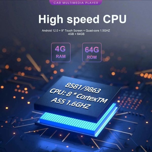 Главное устройство универсального автомобильного радио с операционной системой Android 11.0 и встроенным Android Auto