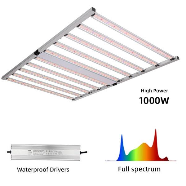 Luz de crecimiento LED de alta potencia comercial 1000W 4x6ft 10 Bar Luzes de espectro completo para plantas