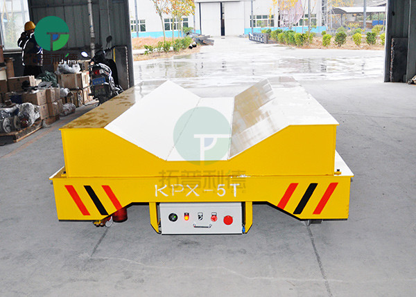 1-300Ton Pipe Factory Transport Steerable Copper Coil Handling Vehicle Powered Drivable Transfer Cart With V-Deck