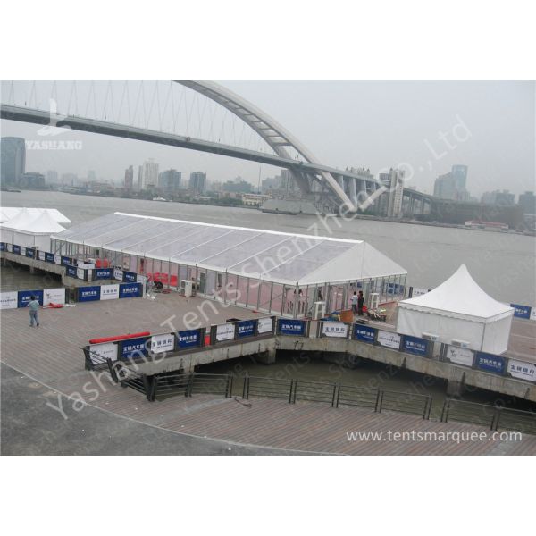25m Width Hard Glass Wall Clear Top Tent Aluminum Alloy Main Profile
