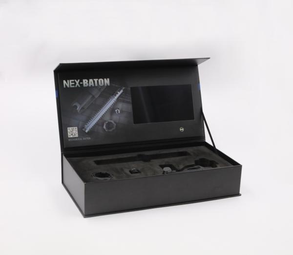Caja de regalo de video con pantalla LCD personalizada con material MDF