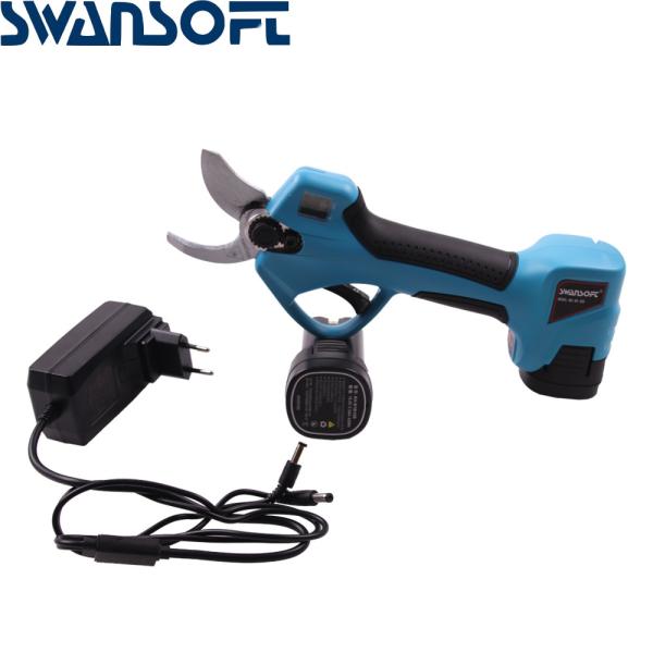 Swansoft LED Display of 16.8V cordless electric pruning shear garden pruner 3.2CM electric pruning scissors