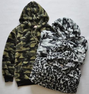 Spring Fashion Womens Mens Sherpa Jacket Casual Camouflage / Leopard Printed