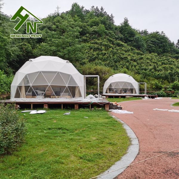 Waterproof Geodesic Dome Tent With Solar Fan Outdoor Living Glamping