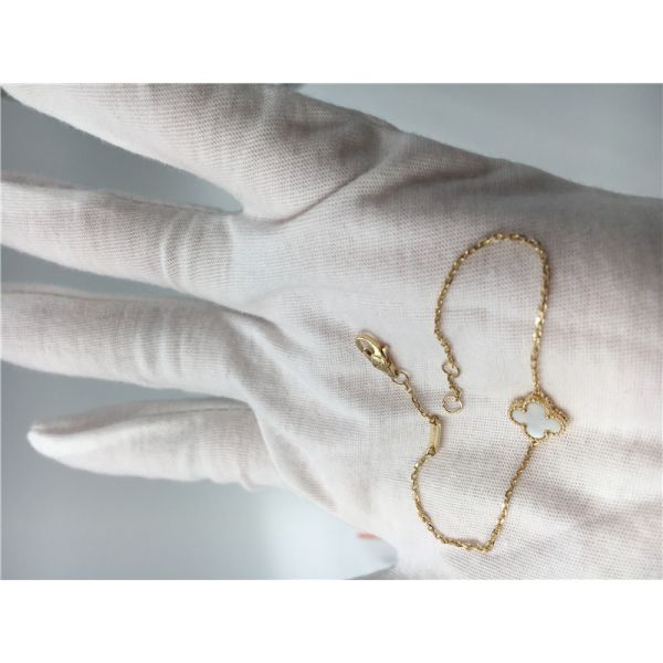 Van Cleef Arpels Sweet Alhambra bracelet 18k yellow gold with white mother-of-pearl