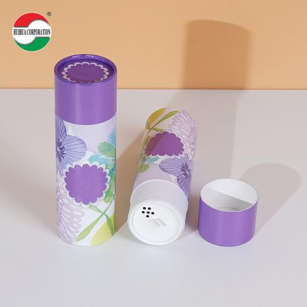 Tubo de papel personalizado OEM HUIHUA de buena calidad, caja de papel con tapa de interruptor y parte superior agitadora para pimienta en polvo