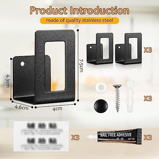 Prático cabide de prateleira de cozinha branco/preto para armazenamento de utensílios de cozinha de nível único