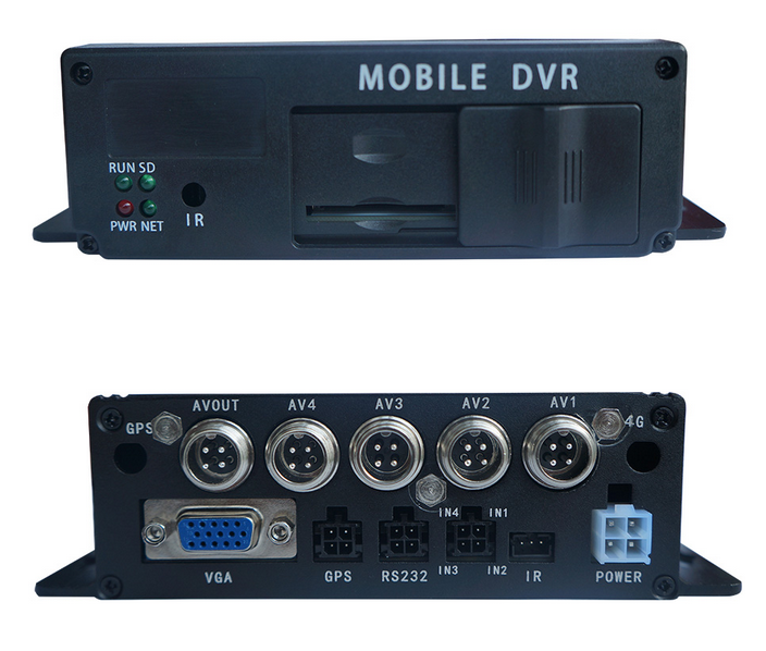 Бесплатное программное обеспечение FHD 4CH SD-карта Мобильный DVR с зарядной батареей и суперконденсатором