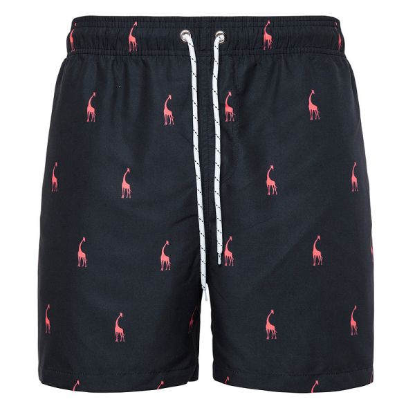 Oem Factory Manufacturer Custom Logo Drawstring Beach Surf Shorts Printed Giraffe Graphic Sleep Pajama Shorts