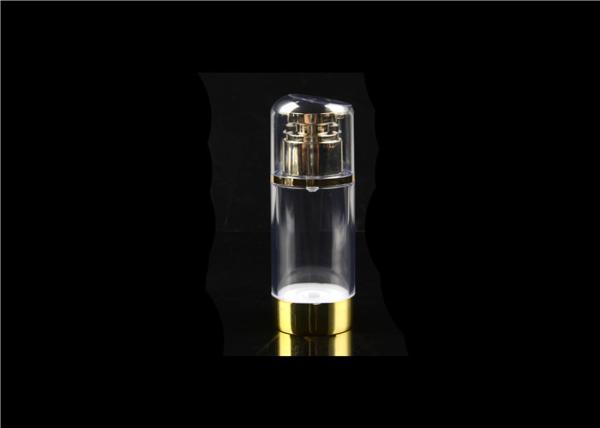 Garrafas cosméticas cosméticas mal ventiladas do curso da garrafa da bomba do ouro brilhante/20ml 30ml