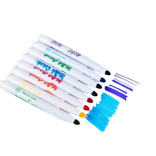 Round Pen Holder Fiber Tip Bright Color Stationery Fluorescent Marker Paint Pen