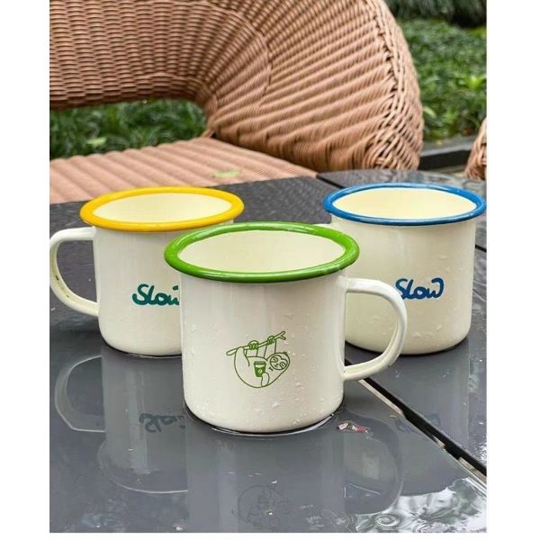 Double Coating Enamel Coffee Mug Enamel Sublimation Mugs Campingg Popular Design