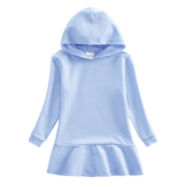 Das crianças feitas sob encomenda do vestido do algodão das meninas da roupa do vestido das crianças vestido encapuçado da camiseta