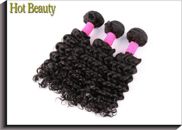 Black Brazilian Remy Deep Wave Human Hair Extensions 5A 12''- 32''