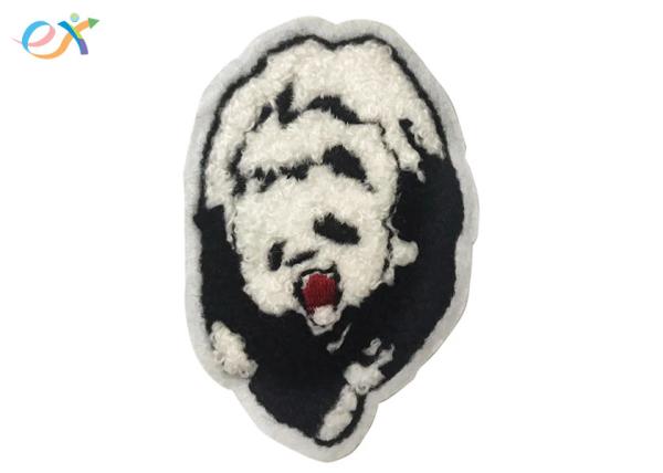 Custom Wolf Head Shaped Towel Patches Laser Cut Sew-on Wolf Chenille Patch For Clothes