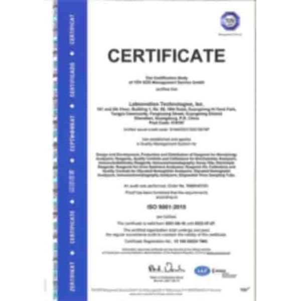 SAEF GROUP (HONG KONG) LIMITED Сертификации