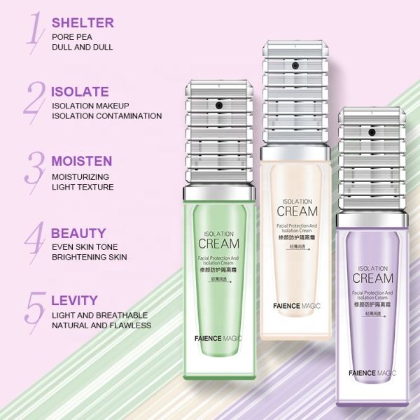 OEM Factory Custom Best Makeup Face Primer Moisturizing Sunscreen Cream for Dark Skin Tones Pore-Hiding Without Powder Sticking