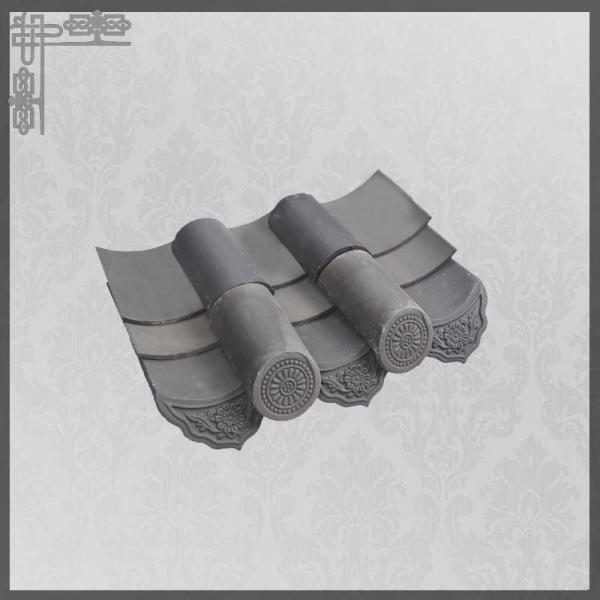 Pagode chinês Clay Roof Tiles House Ornaments 160mm Grey Ceramic Roof Tiles