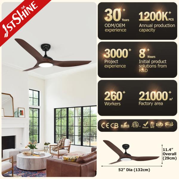 1stshine Ventilador de teto com lâmina de plástico moderno leve motor DC de baixo ruído