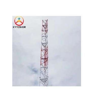 Galvanized 3 Legs Triangular Radio Mast Telecom Self Supporting Angle Steel Lattice Tube Tower