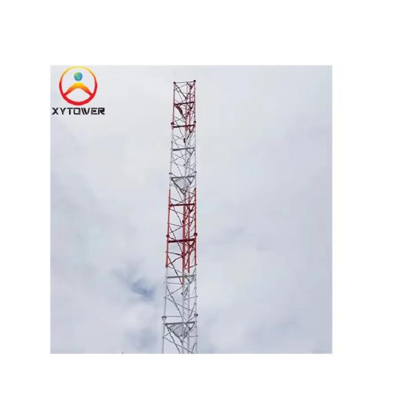 Galvanized 3 Legs Triangular Radio Mast Telecom Self Supporting Angle Steel Lattice Tube Tower