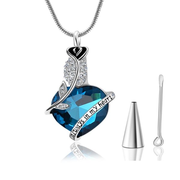 Heart Shape Cremation Jewelry Keepsake Holder Necklace Stainless Steel Urn for