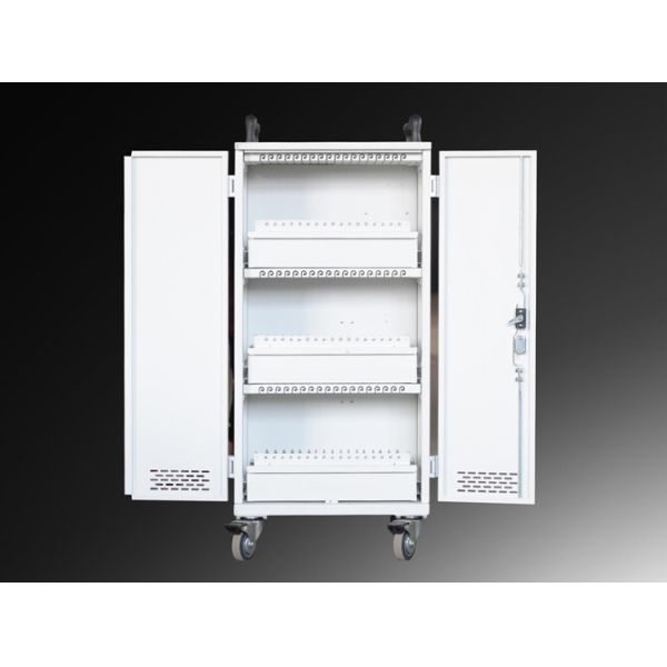 Deep Gray Laptop Charging Cabinet 54 Units Steel Material For Training School